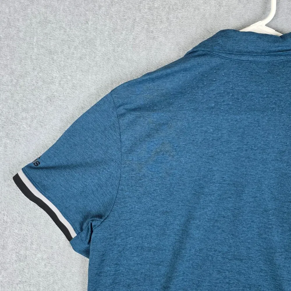 Adidas Mens Medium Teal Climachill Short Sleeve Polo Shirt